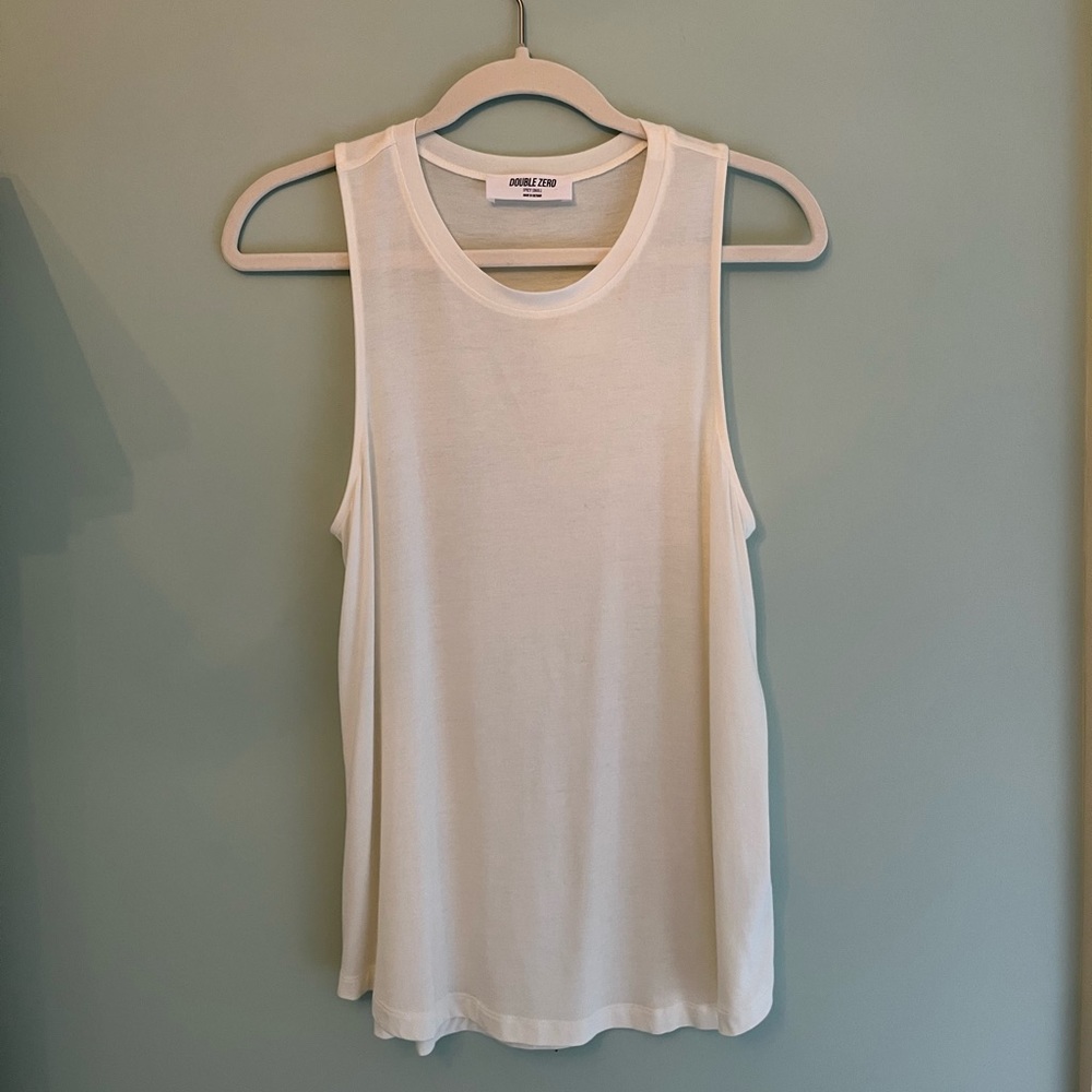 White double zero tank-top